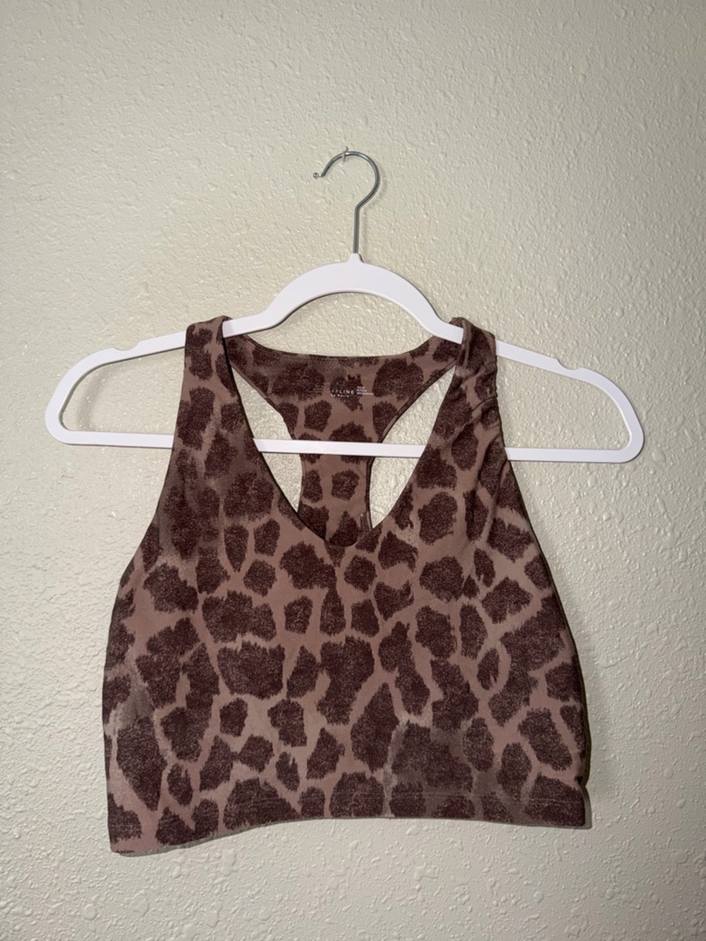 aerie Brown Leopard Print Racerback Crop Top